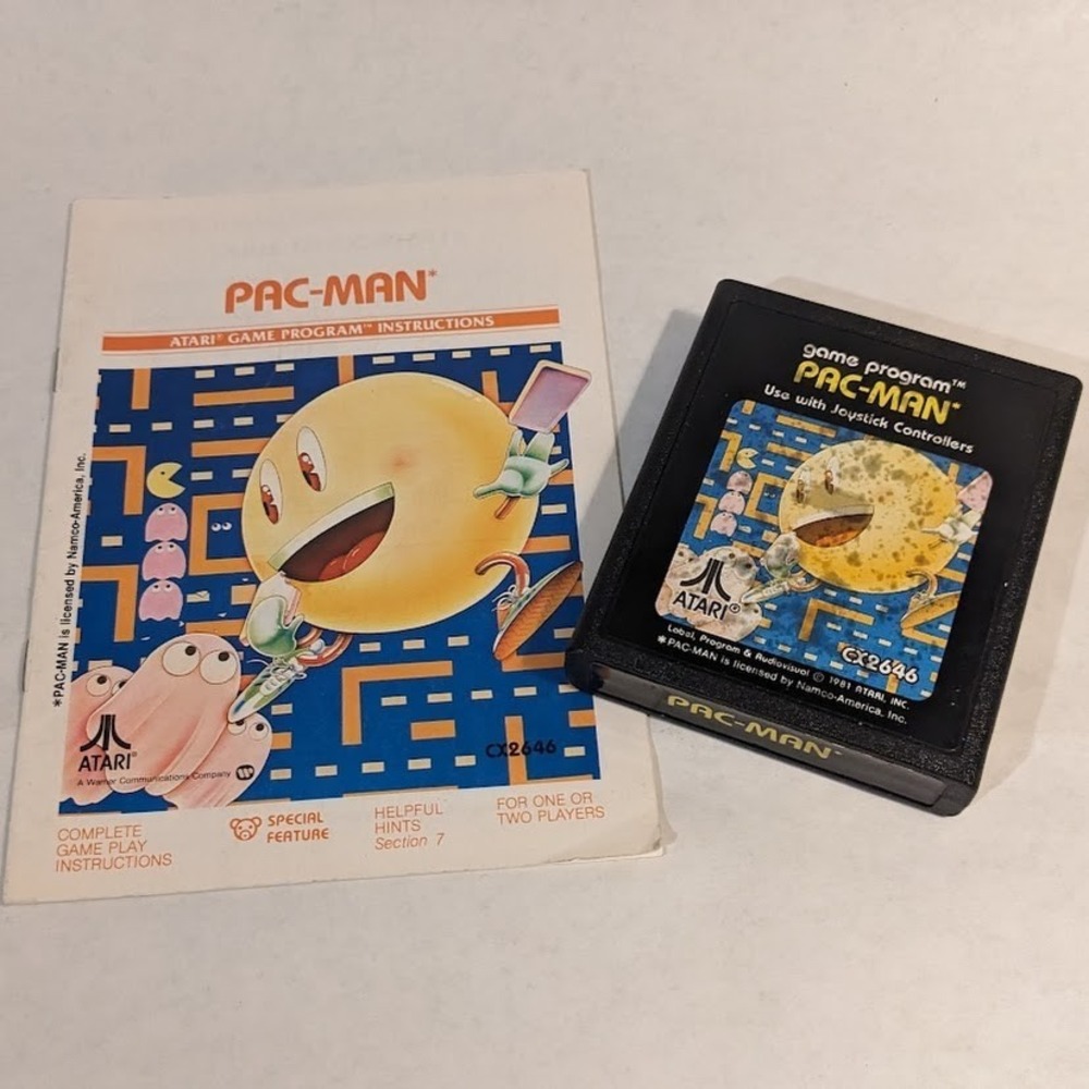 Vintage Atari 2600 Pac-Man With Rare Manual Untested Game Program 1981